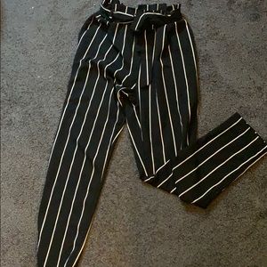 Black & White Striped Pants
